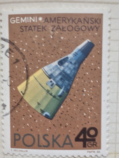 Почтовая марка Польша (Polska) Gemini, American Spacecraft | Год выпуска 1966 | Код каталога Михеля (Michel) PL 1731