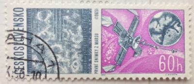 Почтовая марка Чехословакия (Ceskoslovensko ) Mariner 4 and First Pictures of Mars | Год выпуска 1966 | Код каталога Михеля (Michel) CS 1653