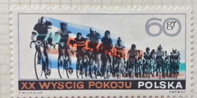 Почтовая марка Польша (Polska) Bicyclists | Год выпуска 1967 | Код каталога Михеля (Michel) PL 1760