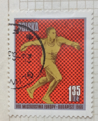 Почтовая марка Польша (Polska) Discus | Год выпуска 1966 | Код каталога Михеля (Michel) PL 1684