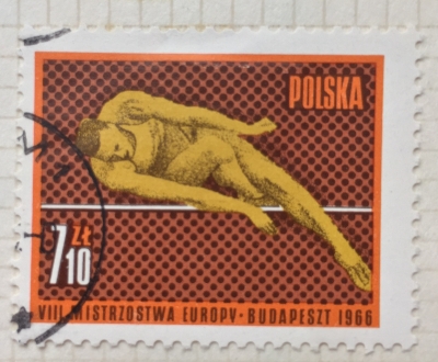 Почтовая марка Польша (Polska) Hight jump | Год выпуска 1966 | Код каталога Михеля (Michel) PL 1687