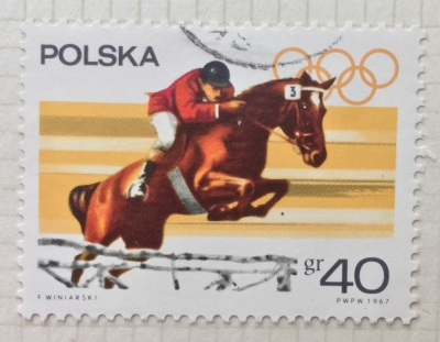 Почтовая марка Польша (Polska) Steep chase | Год выпуска 1967 | Код каталога Михеля (Michel) PL 1762