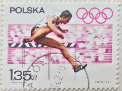 Почтовая марка Польша (Polska) Hurdler | Год выпуска 1967 | Код каталога Михеля (Michel) PL 1765