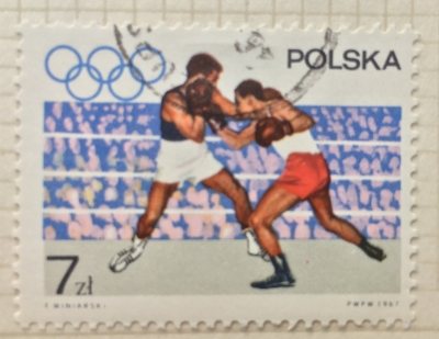 Почтовая марка Польша (Polska) Boxing | Год выпуска 1967 | Код каталога Михеля (Michel) PL 1768
