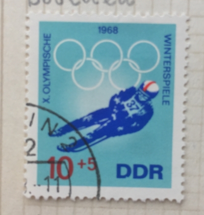 Почтовая марка ГДР (DDR) Luge | Год выпуска 1968 | Код каталога Михеля (Michel) DD 1336