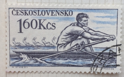 Почтовая марка Чехословакия (Ceskoslovensko ) Rowing | Год выпуска 1959 | Код каталога Михеля (Michel) CS 1120