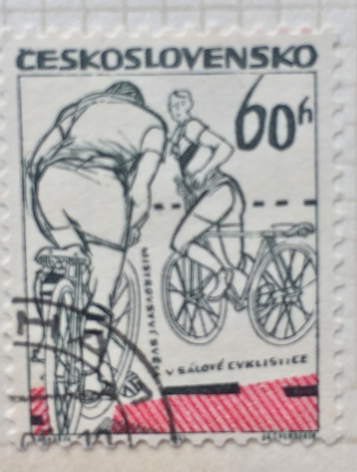 Почтовая марка Чехословакия (Ceskoslovensko ) World Indoor Cycling Championships, Prague | Год выпуска 1965 | Код каталога Михеля (Michel) CS 1506