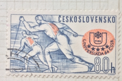 Почтовая марка Чехословакия (Ceskoslovensko ) Cross-country Skiing - Students' Games | Год выпуска 1964 | Код каталога Михеля (Michel) CS 1451