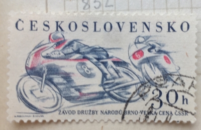 Почтовая марка Чехословакия (Ceskoslovensko ) Motor Cyclists (International Grand Prix, Brno) | Год выпуска 1961 | Код каталога Михеля (Michel) CS 1244