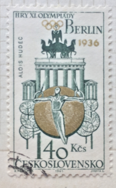 Почтовая марка Чехословакия (Ceskoslovensko ) Gymnastics (Berlin, 1936) | Год выпуска 1965 | Код каталога Михеля (Michel) CS 1526