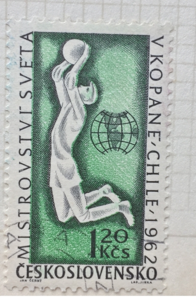 Почтовая марка Чехословакия (Ceskoslovensko ) Football World Cup - Chile | Год выпуска 1962 | Код каталога Михеля (Michel) CS 1319