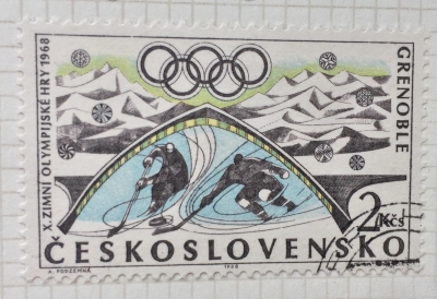 Почтовая марка Чехословакия (Ceskoslovensko ) Ice Hockey | Год выпуска 1968 | Код каталога Михеля (Michel) CS 1766