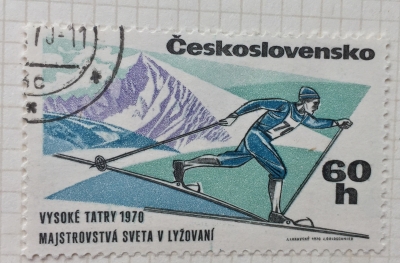 Почтовая марка Чехословакия (Ceskoslovensko ) Cross-country Skiing | Год выпуска 1970 | Код каталога Михеля (Michel) CS 1917