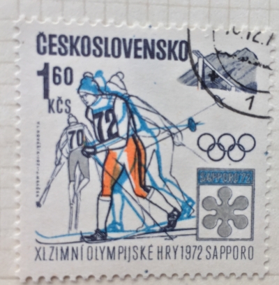 Почтовая марка Чехословакия (Ceskoslovensko ) Skiers | Год выпуска 1971 | Код каталога Михеля (Michel) CS 2047