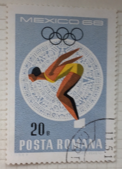 Почтовая марка Румыния (Posta Romana) Swimming | Год выпуска 1968 | Код каталога Михеля (Michel) RO 2698