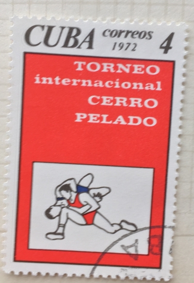 Почтовая марка Куба (Cuba correos) International wrestling tournament | Год выпуска 1972 | Код каталога Михеля (Michel) CU 1835