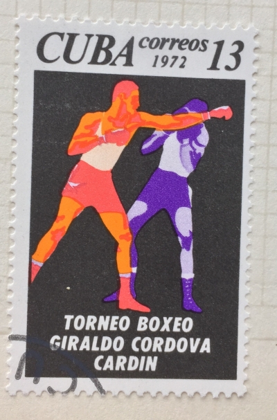 Почтовая марка Куба (Cuba correos) Boxing tournament | Год выпуска 1972 | Код каталога Михеля (Michel) CU 1837