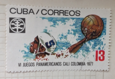 Почтовая марка Куба (Cuba correos) Water polo | Год выпуска 1971 | Код каталога Михеля (Michel) CU 1672