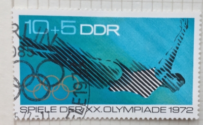 Почтовая марка ГДР (DDR) Diving | Год выпуска 1972 | Код каталога Михеля (Michel) DD 1754