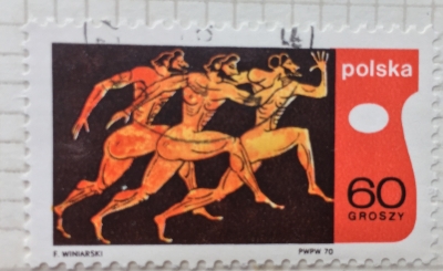 Почтовая марка Польша (Polska) Runners from ancient Greek vase | Год выпуска 1970 | Код каталога Михеля (Michel) PL 2010