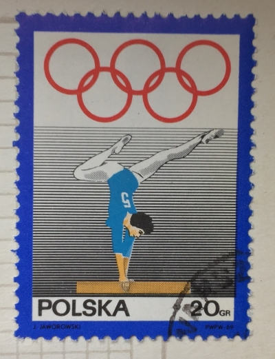 Почтовая марка Польша (Polska) Women gymnast | Год выпуска 1969 | Код каталога Михеля (Michel) PL 1909