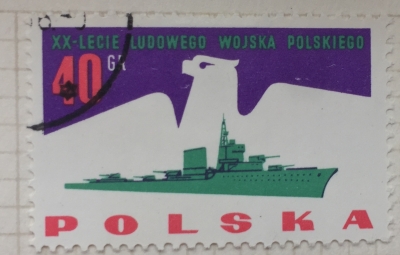 Почтовая марка Польша (Polska) Eagle and destroyer | Год выпуска 1963 | Код каталога Михеля (Michel) PL 1426