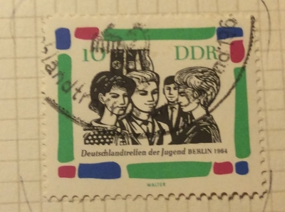 Почтовая марка ГДР (DDR) Youth meeting | Год выпуска 1964 | Код каталога Михеля (Michel) DD 1022