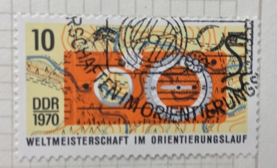 Почтовая марка ГДР (DDR) Sports compass | Год выпуска 1970 | Код каталога Михеля (Michel) DD 1605