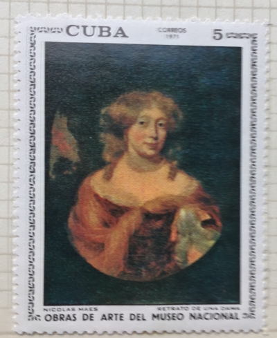 Почтовая марка Куба (Cuba correos) Nicolas Maes: Dame | Год выпуска 1971 | Код каталога Михеля (Michel) CU 1718