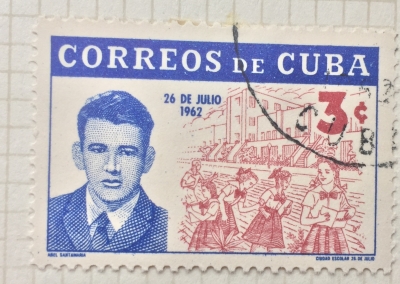Почтовая марка Куба (Cuba correos) Schoolgirls of Moncada-school | Год выпуска 1962 | Код каталога Михеля (Michel) CU 802