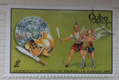 Почтовая марка Куба (Cuba correos) Roman Gladiators | Год выпуска 1969 | Код каталога Михеля (Michel) CU 1509