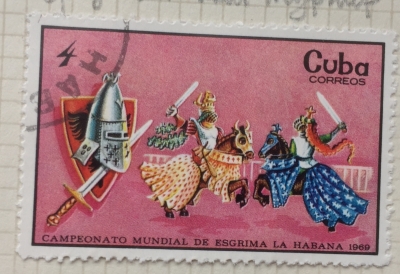 Почтовая марка Куба (Cuba correos) World Fencing Championship | Год выпуска 1969 | Код каталога Михеля (Michel) CU 1511