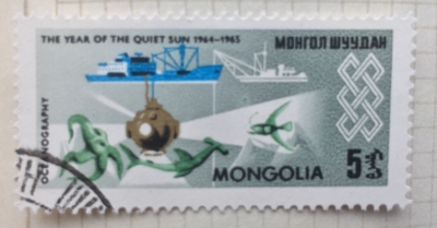 Почтовая марка Монголия - Монгол шуудан (Mongolia) Oceanography | Год выпуска 1965 | Код каталога Михеля (Michel) MN 377
