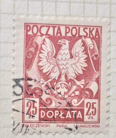 Почтовая марка Польша (Polska) The Polish eagle on heraldic shield | Год выпуска 1968 | Код каталога Михеля (Michel) PL 61