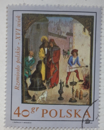 Почтовая марка Польша (Polska) Bell foundry | Год выпуска 1969 | Код каталога Михеля (Michel) PL 1963