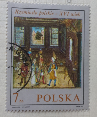 Почтовая марка Польша (Polska) Bowyer's shop | Год выпуска 1969 | Код каталога Михеля (Michel) PL 1970