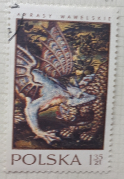 Почтовая марка Польша (Polska) Leopard Fighting dragon | Год выпуска 1970 | Код каталога Михеля (Michel) PL 2043