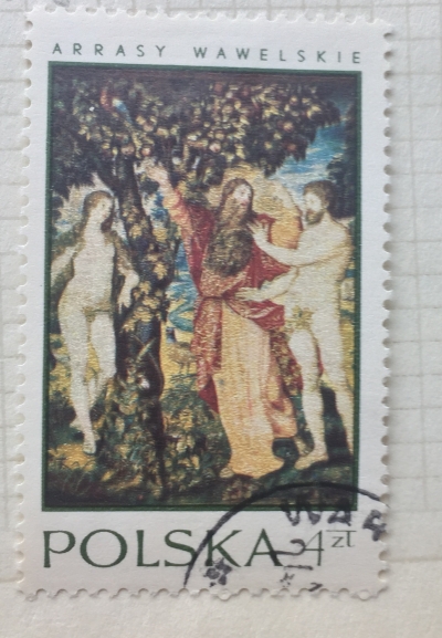 Почтовая марка Польша (Polska) God,Adam and Eve | Год выпуска 1970 | Код каталога Михеля (Michel) PL 2046