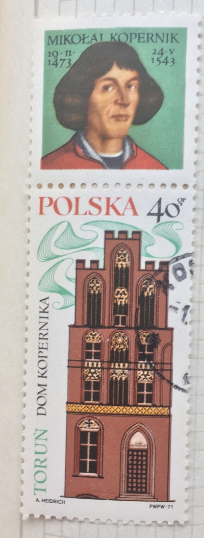 Почтовая марка Польша (Polska) Mikoil Kopernik | Год выпуска 1971 | Код каталога Михеля (Michel) PL 2088