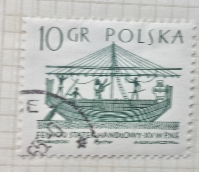 Почтовая марка Польша (Polska) Phoenician merchant ship | Год выпуска 1965 | Код каталога Михеля (Michel) PL 1563