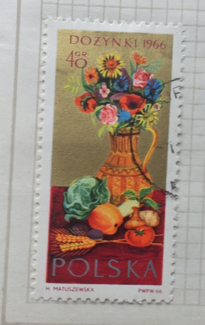 Почтовая марка Польша (Polska) Flowers and Farm Produce | Год выпуска 1966 | Код каталога Михеля (Michel) PL 1693