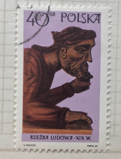 Почтовая марка Польша (Polska) Sorrowful Christ(head) | Год выпуска 1969 | Код каталога Михеля (Michel) PL 1972