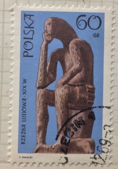 Почтовая марка Польша (Polska) Sorrowful Christ(seated figure) | Год выпуска 1969 | Код каталога Михеля (Michel) PL 1973