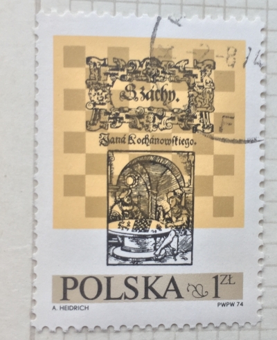 Почтовая марка Польша (Polska) Chess, by Jan Kochanowski | Год выпуска 1974 | Код каталога Михеля (Michel) PL 2322
