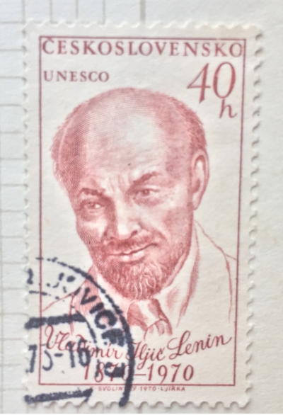 Почтовая марка Чехословакия (Ceskoslovensko ) Vladimir Lenin (1870-1924) | Год выпуска 1970 | Код каталога Михеля (Michel) CS 1927