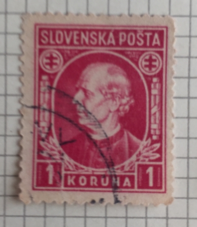 Почтовая марка Словакия (Slovensko) Andrej Hlinka I. | Год выпуска 1939 | Код каталога Михеля (Michel) SK 40XA