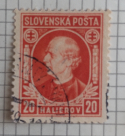 Почтовая марка Словакия (Slovensko) Andrej Hlinka II. | Год выпуска 1939 | Код каталога Михеля (Michel) SK 37XDa