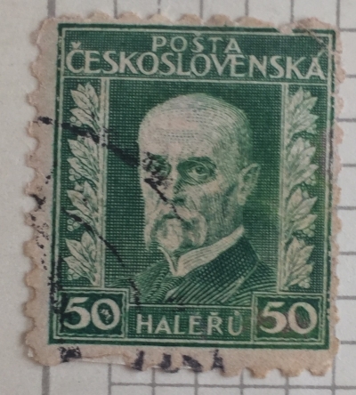 Почтовая марка Чехословакия (Ceskoslovensko ) Tomáš Garrigue Masaryk (1850-1937), president | Год выпуска 1925 | Код каталога Михеля (Michel) CS 222B