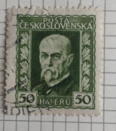 Почтовая марка Чехословакия (Ceskoslovensko ) Tomáš Garrigue Masaryk (1850-1937), president | Год выпуска 1925 | Код каталога Михеля (Michel) CS 222A