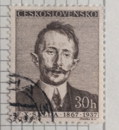 Почтовая марка Чехословакия (Ceskoslovensko) F.X.Šalda (1867-1937) | Год выпуска 1957 | Код каталога Михеля (Michel) CS 1000